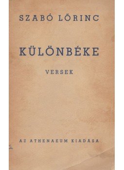 Szabó Lőrinc - Különbéke, Budapest 1936 antikvár könyv