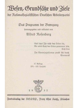 Alfred Rosenberg - Wesen, Grundsätze und Ziele der NSDAP, München 1937 antikvár könyv