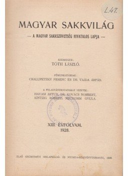 Tóth László - Magyar sakkvilág 1928. (teljes), Kecskemét 1928 antikvár könyv