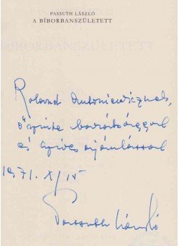 Passuth László - A bíborbanszületett (Dedikált), Budapest 1969 antikvár könyv