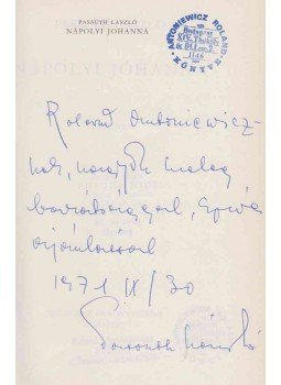 Passuth László - Nápolyi Johanna (Dedikált), Budapest 1970 antikvár könyv