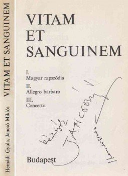 Hernádi Gyula, Jancsó Miklós - Vitam et sanguinem (Dedikált), Budapest 1978 antikvár könyv