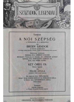 Virter Ferenc (szerk.) - Századok legendái I. évfolyam, 1–6., 11. szám. 1913 január–június, november. [Hét lapszám az összesen 12 megjelent lapszámból.], Budapest 1913 antikvár könyv
