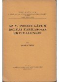Csada Imre - Az V. posztulátum Bolyai Farkas-féle ekvivalensei