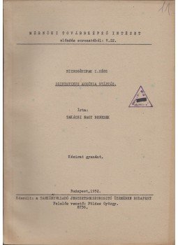Takácsi Nagy Benedek - Szintetikus ammónia gyártás, Budapest 1952 antikvár könyv