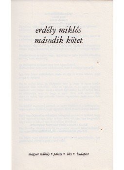 Erdélyi Miklós - Második kötet, Budapest 1991 antikvár könyv