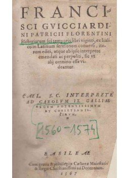 Guicciardini, Francesco - Historiarum sui temporis libri viginti, ex Italico in Latinum sermonem conuersi., Basileae 1567 antikvár könyv