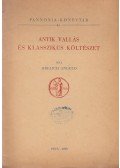 Brelich Angelo - Antik vallás és klasszikus költészet