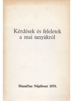 Cserkúti Ferenc (szerk.) - Kérdések és feleletek a mai tanyákról,  1978 antikvár könyv