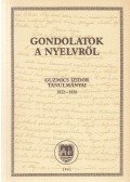 Guzmics Izidor - Gondolatok a nyelvről