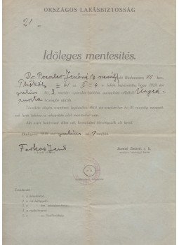  - A Tanácsköztársaság Országos Lakásbiztosságának időleges mentesítése kilakoltatás alól. [Aprónyomtatvány.], Budapest 1919 antikvár könyv