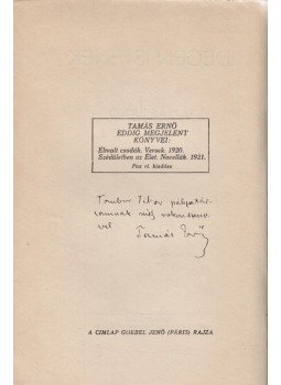 Tamás Ernő - Idegen istenek (Dedikált), Budapest 1925 antikvár könyv