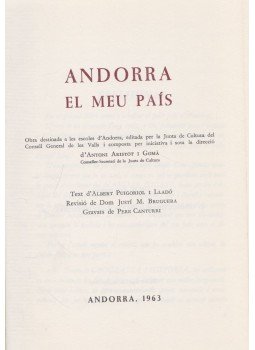 d' Albert Puigoriol I Lladó - Andorra el meu país d' Albert Puigoriol I Lladó - Andorra el meu país, Andorra 1963 antikvár könyv