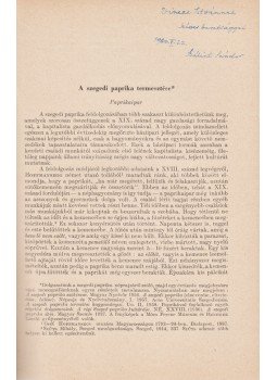 Bálint Sándor - A szegedi paprika termesztése. (Dedikált.) Bálint Sándor - A szegedi paprika termesztése. (Dedikált.), Budapest 1959 antikvár könyv