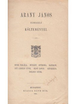 Arany János - Arany János elbeszélő költeményei, Budapest 1891 antikvár könyv