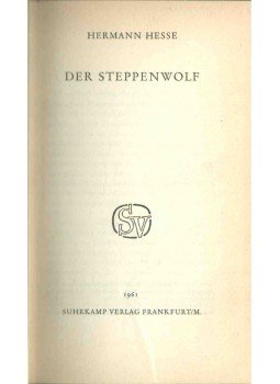 Hermann Hesse - Der Steppenwolf Hermann Hesse - Der Steppenwolf, Frankfurt 1961 antikvár könyv