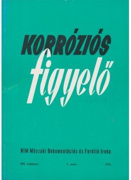 Bozsó Istvánné - Korróziós figyelő XVI. évfolyam 2.szám,  1976 antikvár könyv