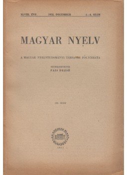 Pais Dezső - Magyar nyelv 1952.december Pais Dezső - Magyar nyelv 1952.december, Budapest 1952 antikvár könyv