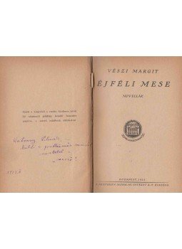 Vészi Margit - Éjféli mese (dedikált), Budapest 1923 antikvár könyv