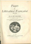 des Granges, Ch.-M. - Pages de Littérature Francaise 1800-1920
