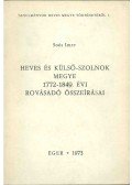 Soós Imre - Heves és Külső-Szolnok megye 1772-1849. évi rovásadó összeírásai