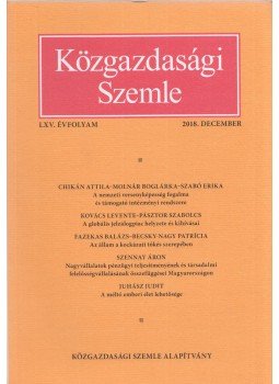 Halm Tamás - Közgazdasági Szemle LXV. évfolyam 2018. december, Budapest 2018 antikvár könyv