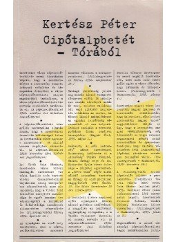 Kertész Péter - Cipőtalpbetét - Tórából Kertész Péter - Cipőtalpbetét - Tórából, Budapest 2009 antikvár könyv