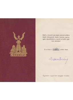 Stefan Zweig - Jeremiás (aláírt, számozott), Budapest 1933 antikvár könyv