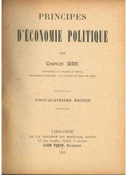 Charles Gide - Principes d'économie politique, Párizs 1923 antikvár könyv