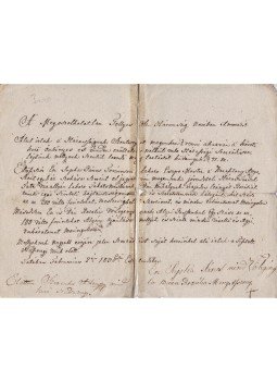  - Házassági szerződés a [Tata] tóvárosi Supka János csapó mester és a Tata váralján élő Bán Rozália hajadon leány között. 1836., Tata 1836 antikvár könyv