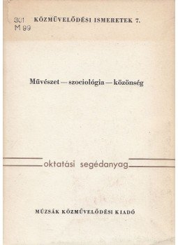  - Művészet-szociológia-közönség, Budapest 1983 antikvár könyv