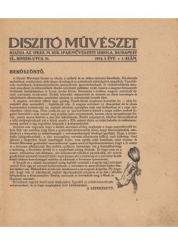 Czakó Elemér - Diszitő művészet 1914. 1. évf. 1. szám, Budapest 1914 antikvár könyv