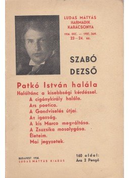 Szabó Dezső - Patkó István halála Szabó Dezső - Patkó István halála, Budapest 1936 antikvár könyv