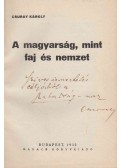 Csuray Károly - A magyarság, mint faj és nemzet (dedikált)