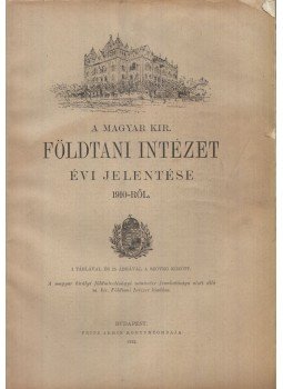  - A Magyar Kir. Földtani Intézet Évi Jelentése 1910-ről, Budapest 1912 antikvár könyv