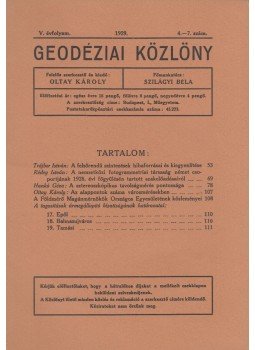 Oltay Károly - Geodéziai közlöny 1929 / 4-7.szám Oltay Károly - Geodéziai közlöny 1929 / 4-7.szám, Budapest 1929 antikvár könyv