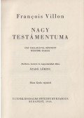 Francois Villon - Francois Villon Nagy Testámentuma