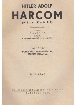 Hitler, Adolf - Harcom. (Mein Kampf), Budapest 1941 antikvár könyv