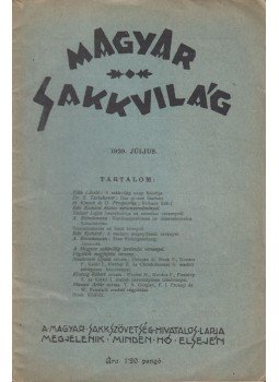 Tóth László - Magyar Sakkvilág 1929. Július., Budapest 1929 antikvár könyv