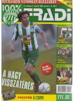 Privacsek András (szerk.) - 100% Fradi VI. évf. 9. szám, Budapest 2008 antikvár könyv