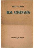 Anavi Ádám - Hess, szegénység
