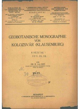 R. von Soó Dr. - Geobotanische Monographie von Kolozsvár (Klausenburg) I., Karcag 1927 antikvár könyv