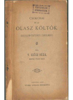 V. Szőcs Géza - Csokonai és az olasz költők., Szentes 1893 antikvár könyv