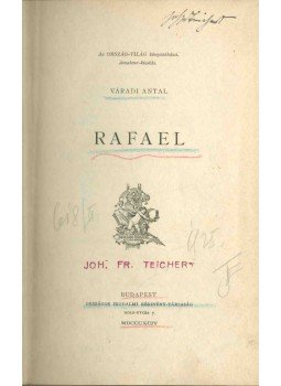 Váradi Antal - Rafael Váradi Antal - Rafael, Budapest 1894 antikvár könyv
