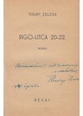Thury Zsuzsa - Rigó-utca 20-22. (dedikált)