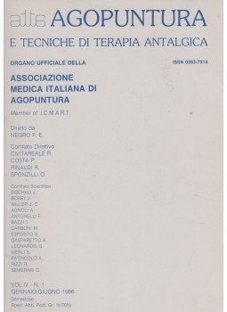 F. E. Negro - Agopuntura e tecniche di terapia antalgica Vol. IV - N. 1., Roma 1986 antikvár könyv