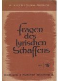 Kunze, Reiner,Wolf, Gerhard,Pfützner, Klaus - Fragen des lyrischen Schaffens
