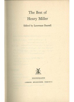 Durrell, Lawrence - The Best of Henry Miller Durrell, Lawrence - The Best of Henry Miller, 1959 antikvár könyv