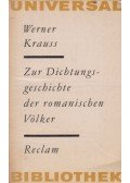 Werner Krauss - Zur Dichtungsgeschichte der romanischen Völker