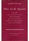 Albert Wellek - Witz, Lyrik, Sprache
